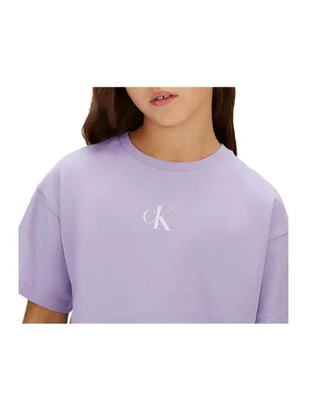 Gyerek denim ruha Calvin Klein Jeans lila