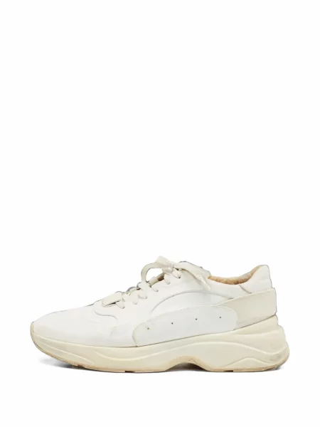 Sneakerși Santoni cu șireturi din dantelă alb