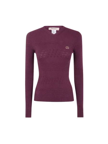 Sweter Twinset fioletowy