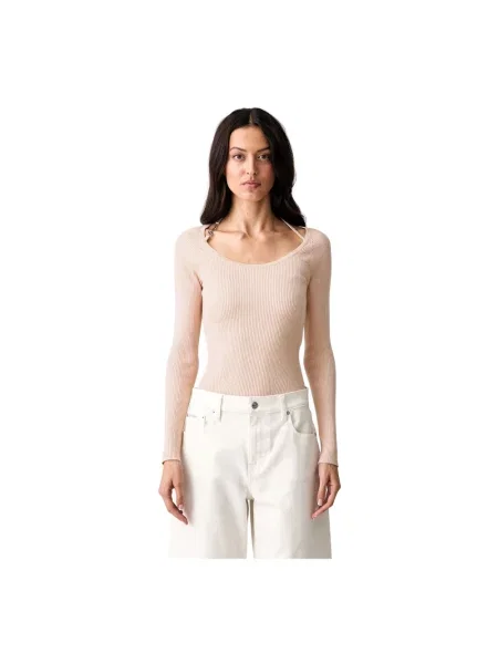 Guess sweter z wiskozą MEGHAN różowy