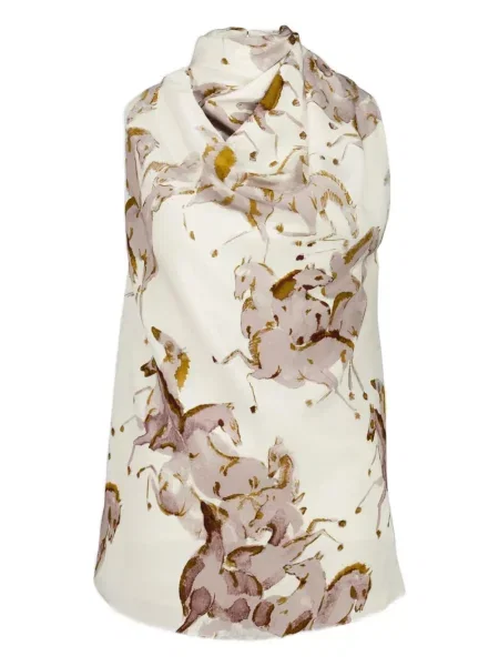 Bluzka Altuzarra z nadrukiem biała