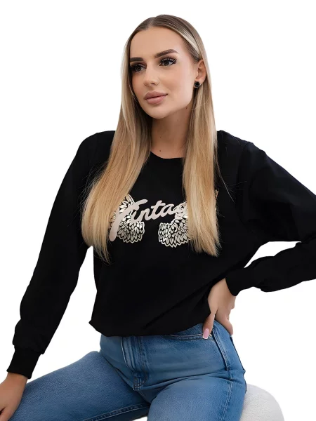 Mikina s potiskem černá