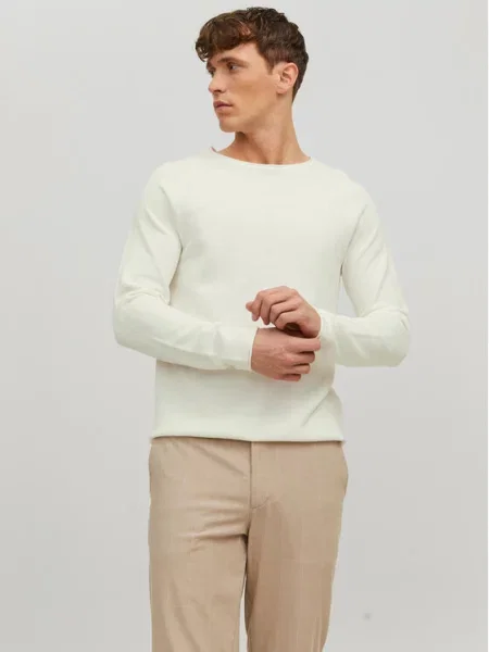 JACK & JONES Svetr JJEHill přírodní bílá