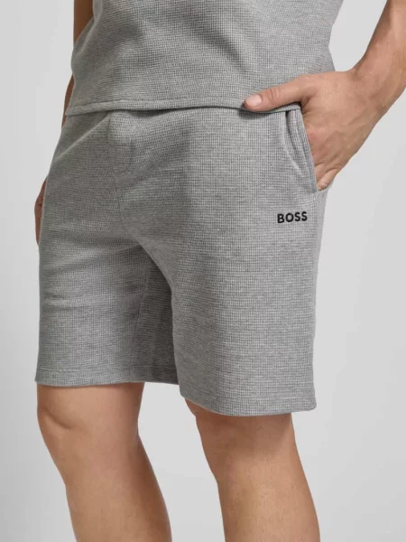 BOSS Szorty sportowe Waffle ciemny szary