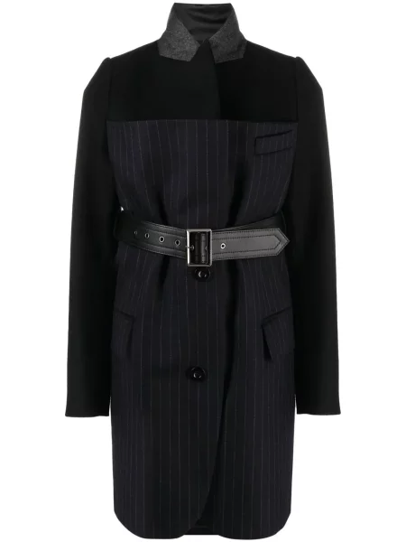 Cu centură sacou Sacai de lână negru