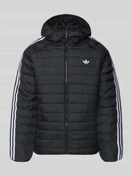 Kurtka pikowana o kroju regular fit z nadrukiem z logo Adidas Originals czarna