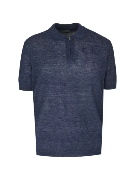Tricou polo Corneliani tricotate albastru