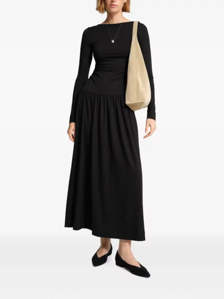 Rochie maxi Marcella cu volane negru