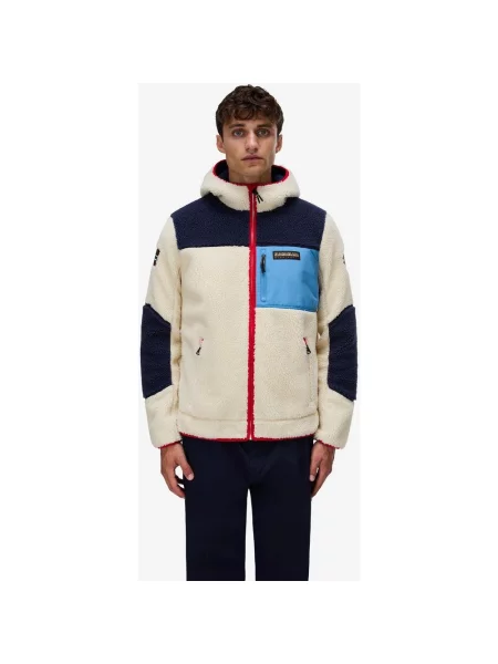 Polar Napapijri Yupik full zip beżowy granatowy XS biała