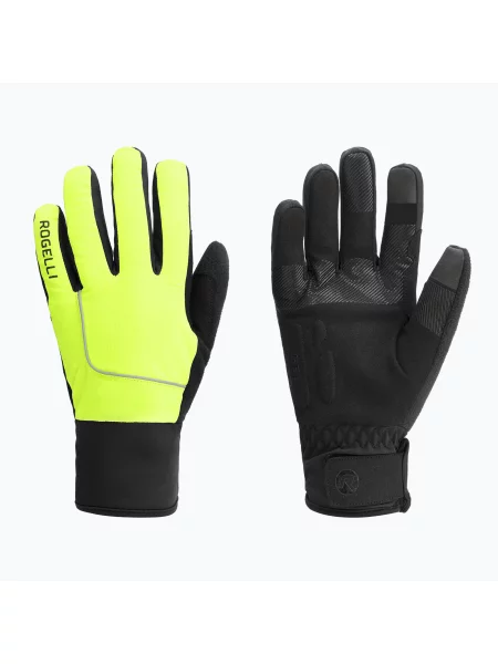 Cyklistické rukavice Rogelli Essential Winter Waterproop fluorescent yellow žluté