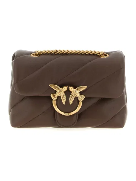 PINKO Torebki Kobieta ONE SIZE Skóra Mini Love Bag Puff Torba na ramię brązowy