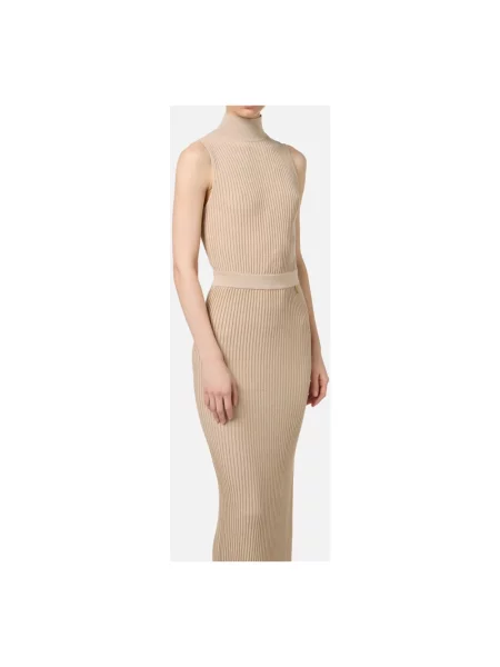 Sukienka midi Elisabetta Franchi beżowa