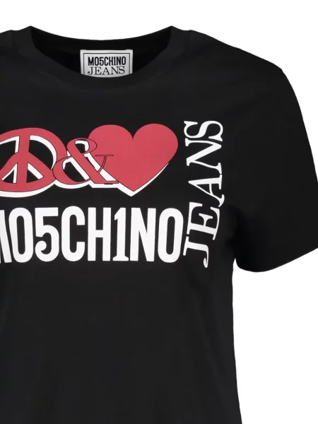 Póló Moschino nyomtatás fekete