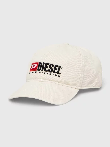 Diesel czapka z daszkiem z aplikacją beżowy