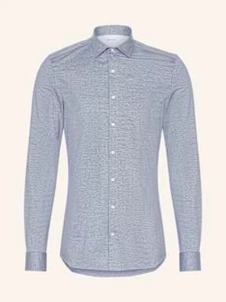Olymp Koszula Z Dżerseju No. Six Super Slim Fit blau granatowa