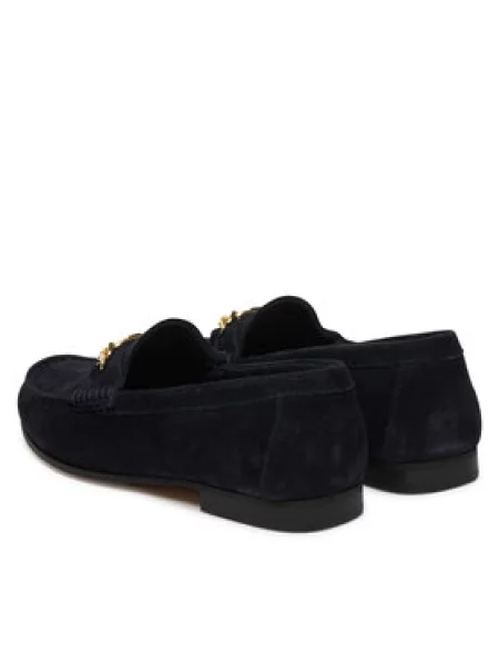 Tommy Hilfiger Mokasíny Th Chain Suede Loafer Tmavomodrá