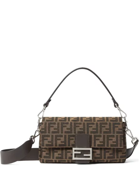 Geantă shopper Fendi cu autograf maro