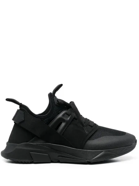 Sneakerși Tom Ford cu șireturi din dantelă negru