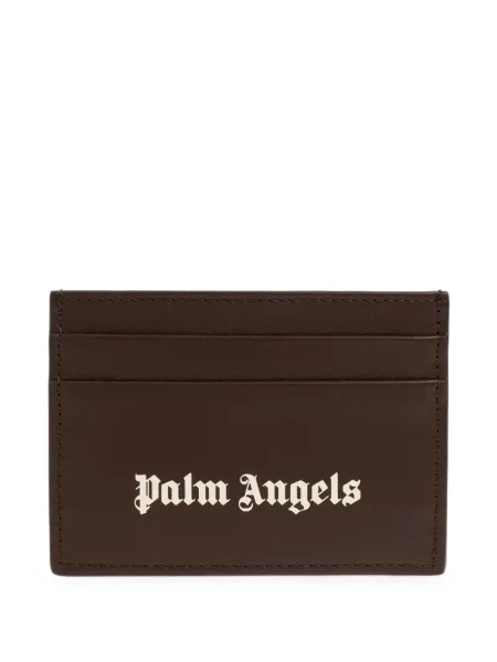 Portofel Palm Angels din piele cu imagine maro