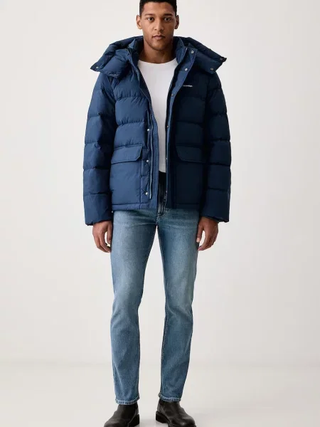 Calvin Klein péřová bunda modrá