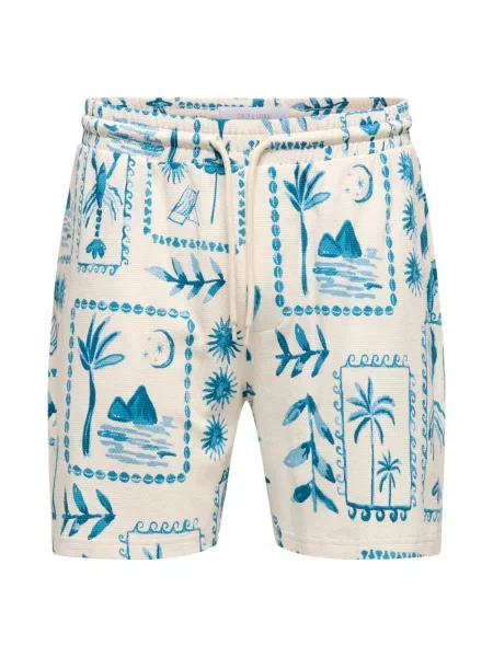 Only & Sons Pantaloni Piero RLX albastru deschis alb
