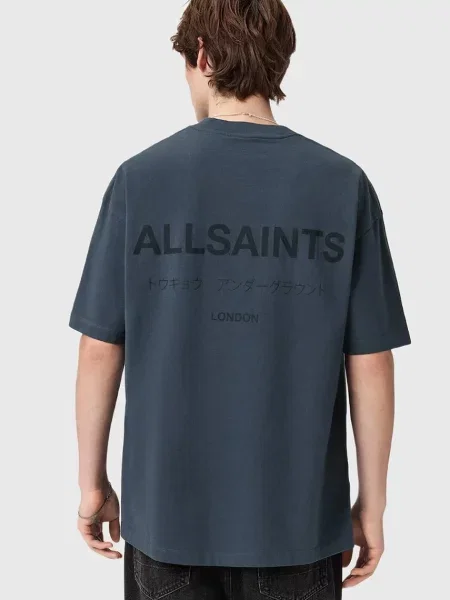 Однотонная футболка Allsaints черная