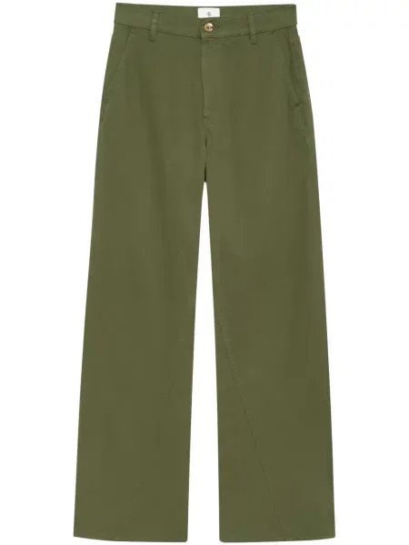 Pantaloni Anine Bing din țesătură twill verde