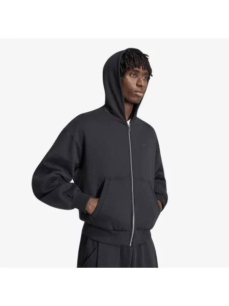 Orezané mikina na zips Adidas Originals čierna