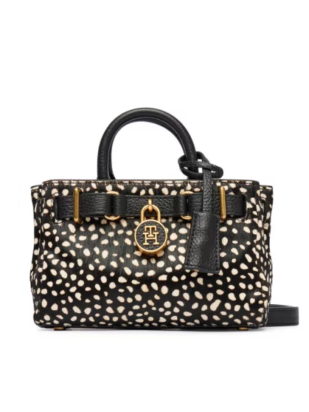 Tommy Hilfiger Ročna torba American Icon Micro Tote Deer Le črna