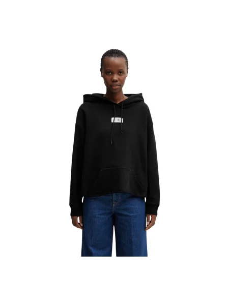 Bluza z kapturem Mm6 Maison Margiela z kapturem czarna