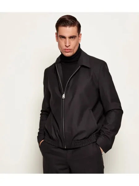 HUGO De lână geacă bomber negru