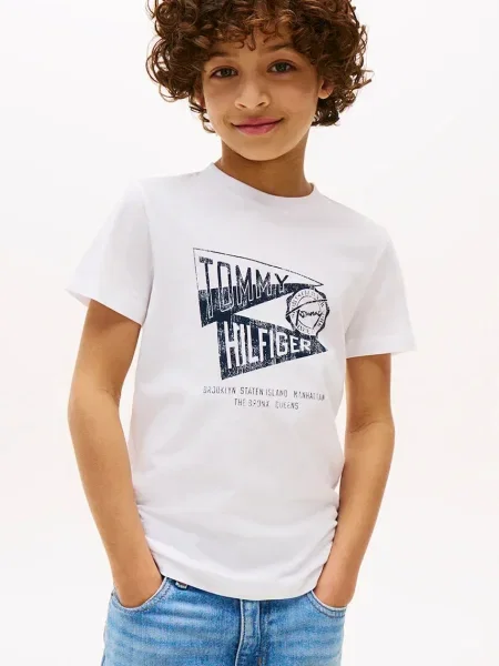 Tommy Hilfiger gyerek póló nyomott mintás fehér