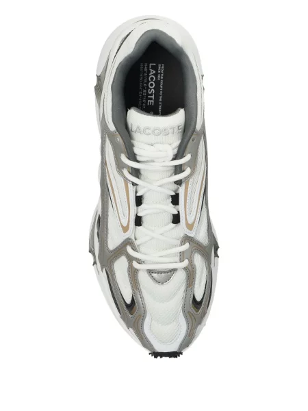 Sneakerși Lacoste cu șireturi din dantelă alb