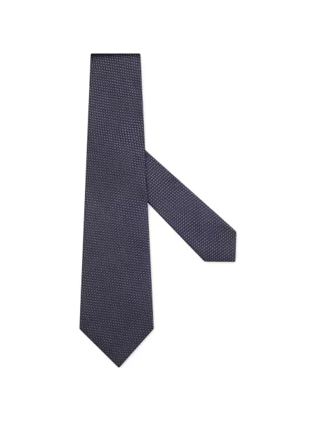 Cravată Zegna de mătase cu buline albastru