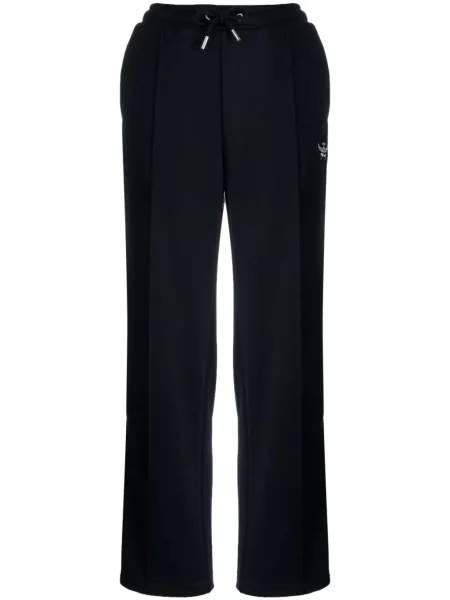Pantaloni Mcm cu broderie alergare din material terry albastru