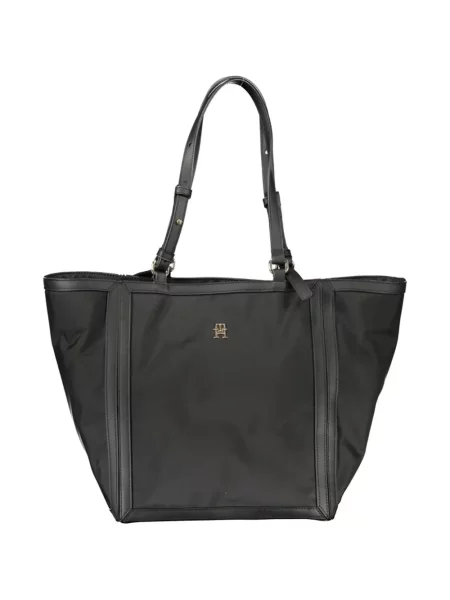 Geantă shopper Tommy Hilfiger din piele negru