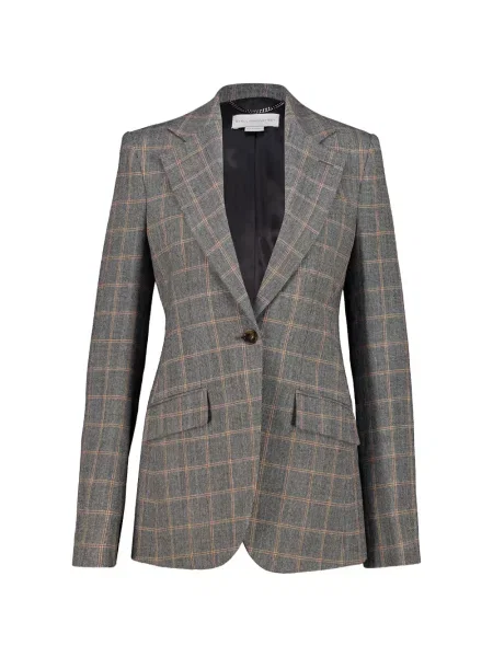 Sacou Stella Mccartney de lână în carouri gri