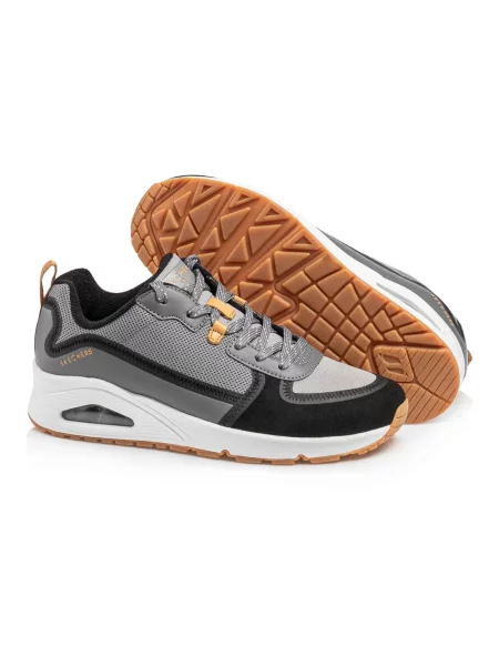 Sneakersy Skechers skórzane szare