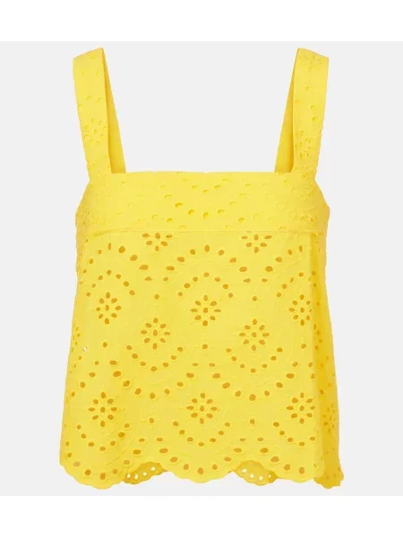 Top Poupette St Barth cu broderie galben