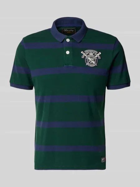Koszulka polo w kroju slim fit z naszytym logo i zapięciem na Superdry