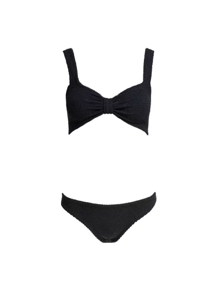 Bikini Hunza G z kokardką garniturowy czarny