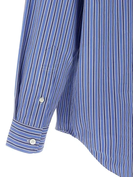 Prugasta košulja Comme Des Garçons Homme pokrpan plava