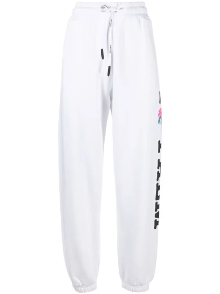 Pantaloni Palm Angels cu imagine alb