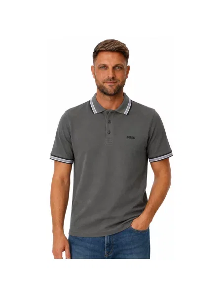 Tricou polo Boss gri