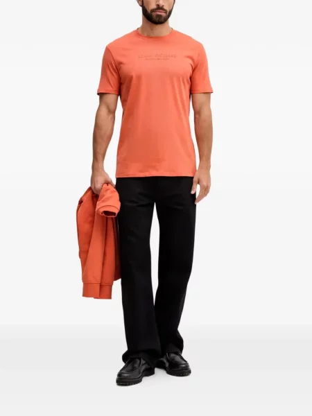 Tricou Armani Exchange cu autograf portocaliu