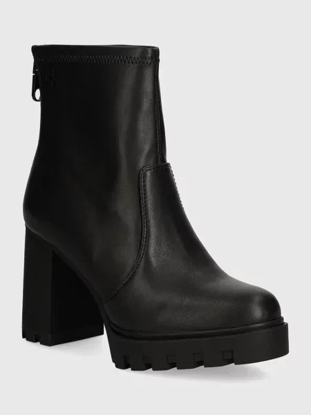 Боти Calvin Klein Jeans HEEL PLATFORM ZIP BOOT MG NAPPA с дебел черно