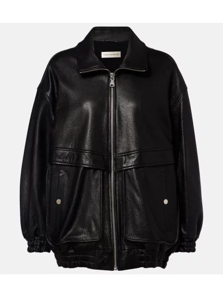 Kožená bunda Nour Hammour čierna