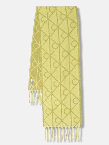 Зимен шал Calvin Klein Emblem Aop Brushed зелен