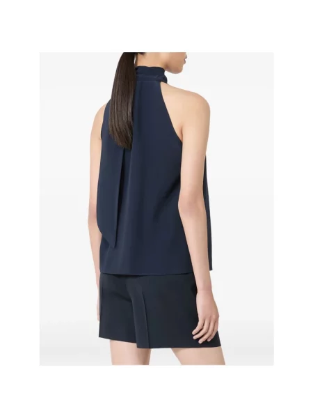 Top Max Mara bez rękawów niebieski
