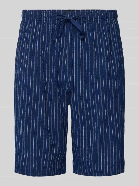 Bermudy o kroju relaxed fit z dodatkiem Schiesser granatowe